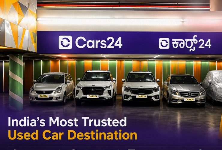 CARS24 certified used car showroom at GT World Mall in Bengaluru