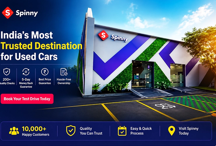 Spinny Park open-air pre-owned car showroom lot in Yelahanka Bengaluru