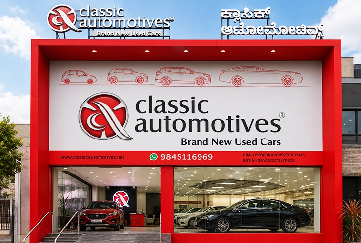 ertified pre-owned luxury and budget second-hand cars displayed at Classic Automotives showroom in B