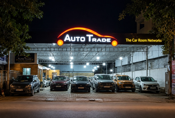 Certified used cars on display at Auto Trade showroom in JP Nagar Bengaluru.