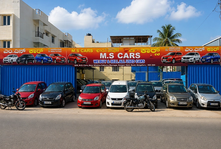 Budget multi-brand pre-owned cars collection at MS Cars showroom Mallathahalli Bengaluru.