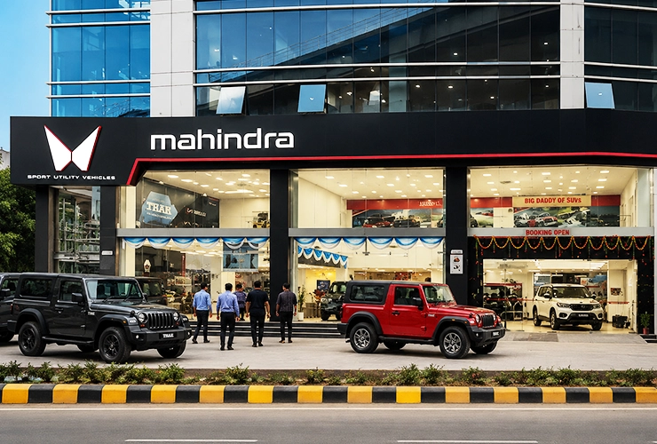  Mahindra car showroom and dealership display floor at Sireesh Auto Hosur Road Bengaluru